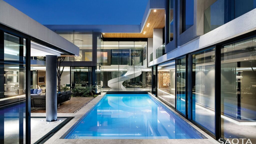 luxury houses, modern homes, Modern Villa in South Africa