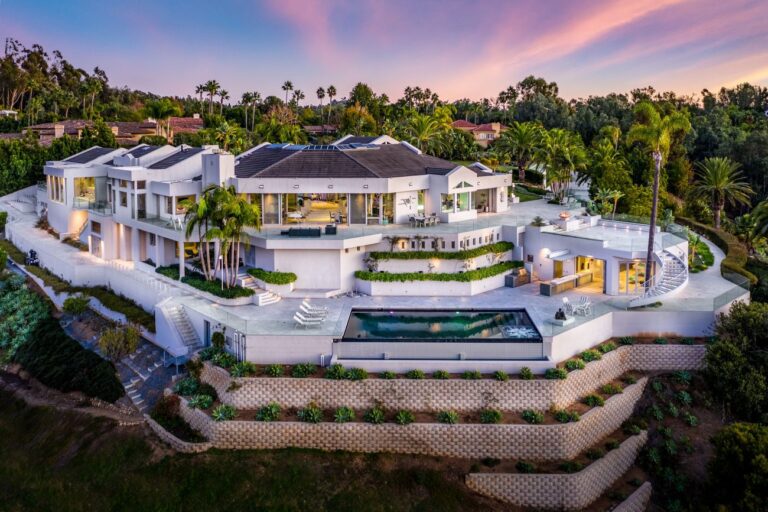 Stunning Contemporary Masterpiece in Rancho Santa Fe with Indoor Pool, Casita, and Theater