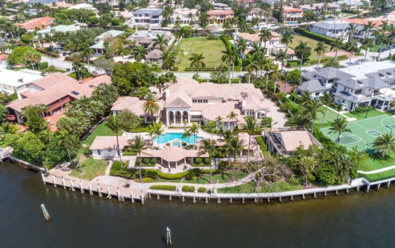 Luxurious Boca Raton Waterfront Estate on Double Lot with Guest House and Tropical Pool