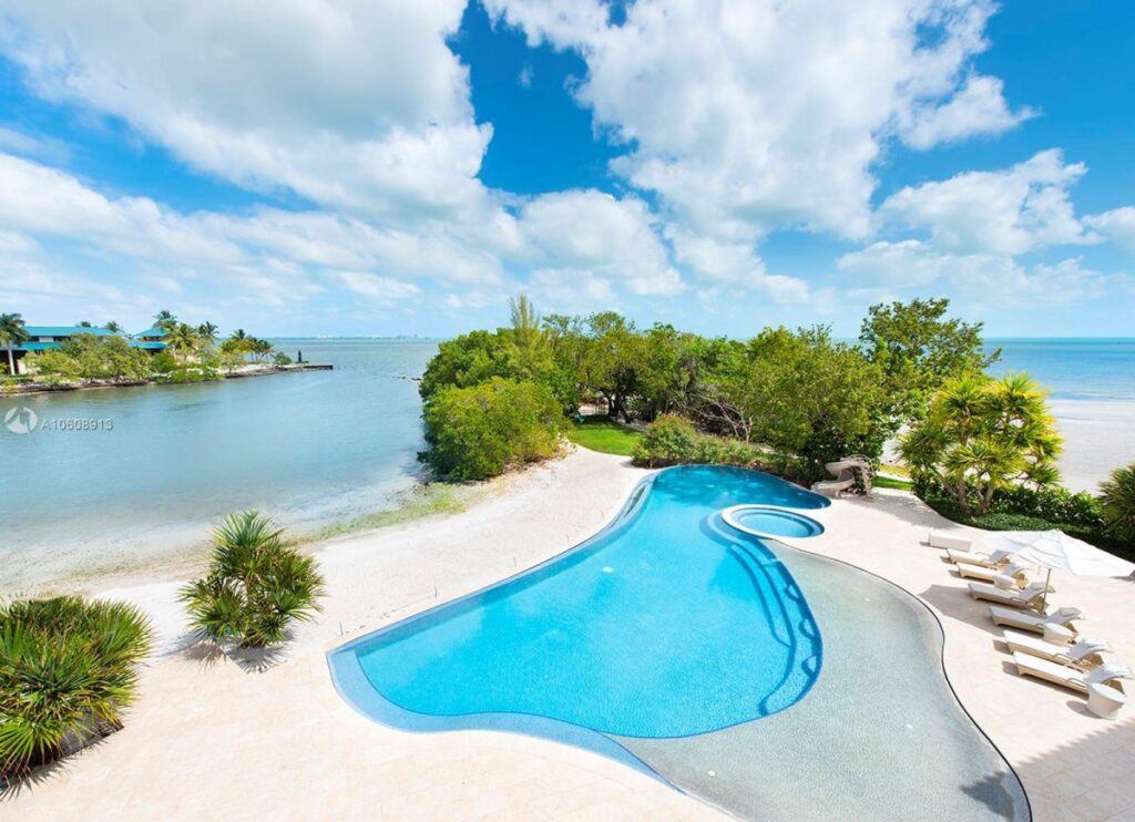 Waterfront Mansion Tahiti Beach Island, Coral Gables, Florida, 