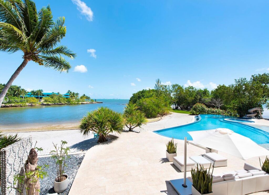 Waterfront Mansion Tahiti Beach Island, Coral Gables, Florida, 