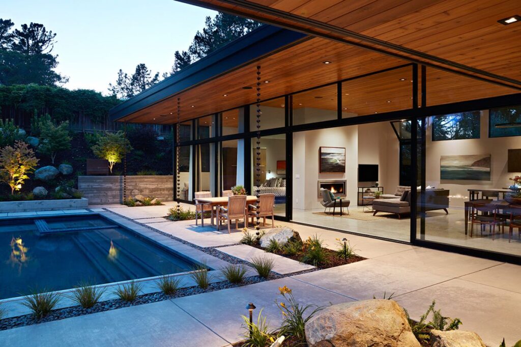 Glass Wall House in Silicon Valley, California by Klopf Architecture