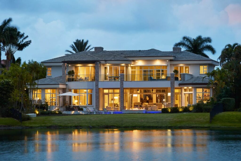 Boca Raton Modern Lakefront House built by Cudmore Builders