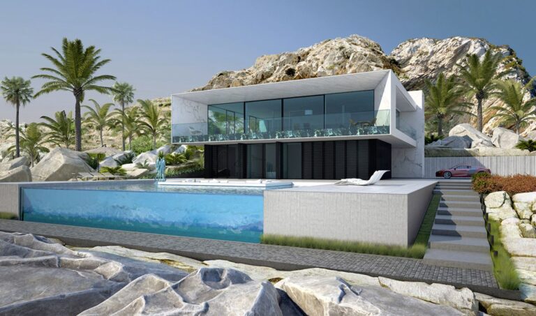 Conceptual Design of White Beach House by Alexander Zhidkov Architect