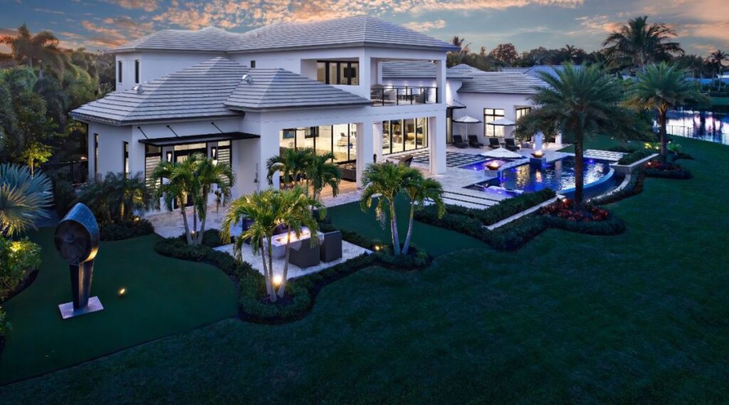 Florida Waterfront Golf Home built by Affinity Construction Group