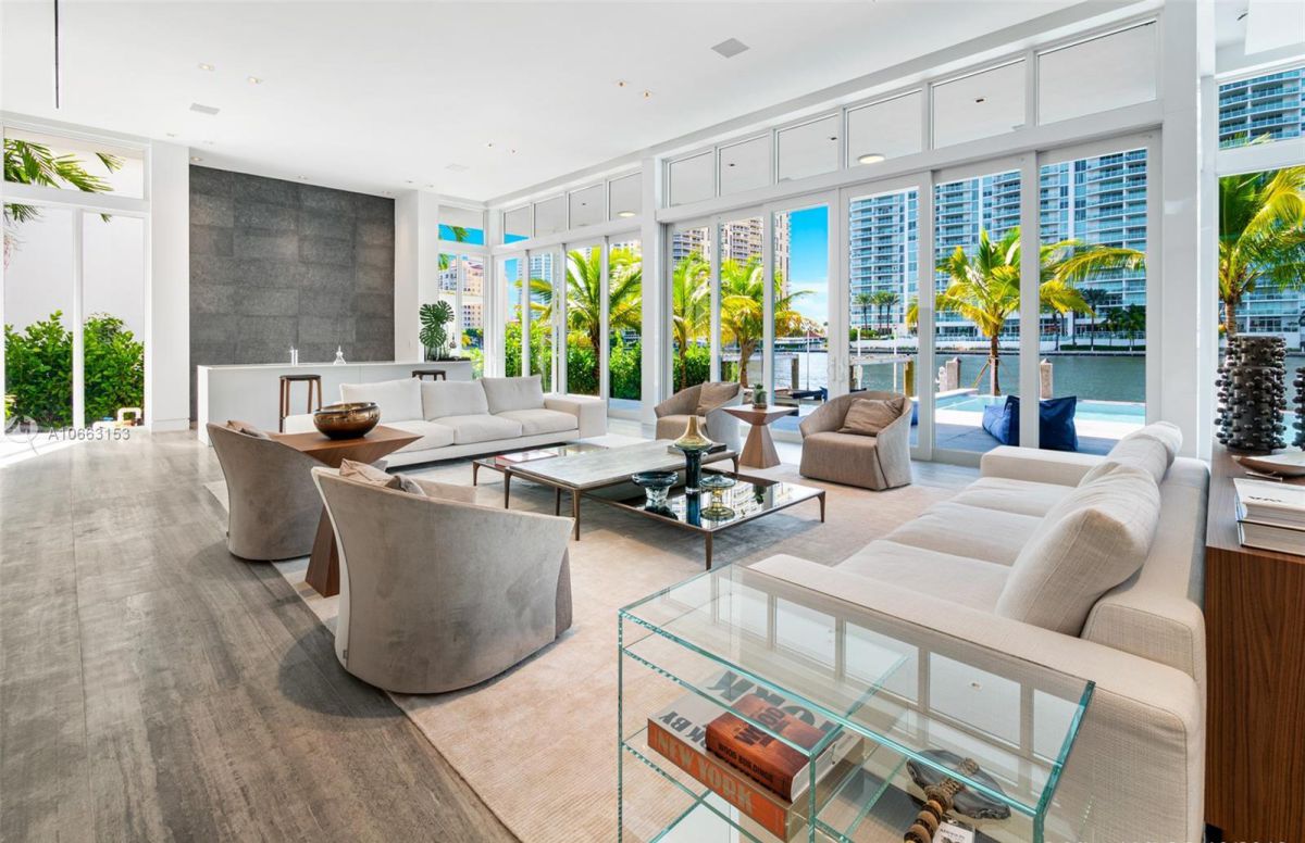 Center Island Contemporary Home in Florida for Sale at $11.995 Million