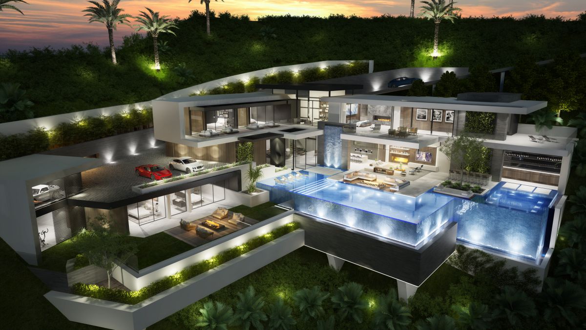 Conceptual Design of Los Angeles Modern Mansion by CLR Design Group