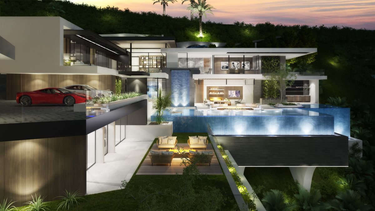 Conceptual Design of Los Angeles Modern Mansion by CLR Design Group