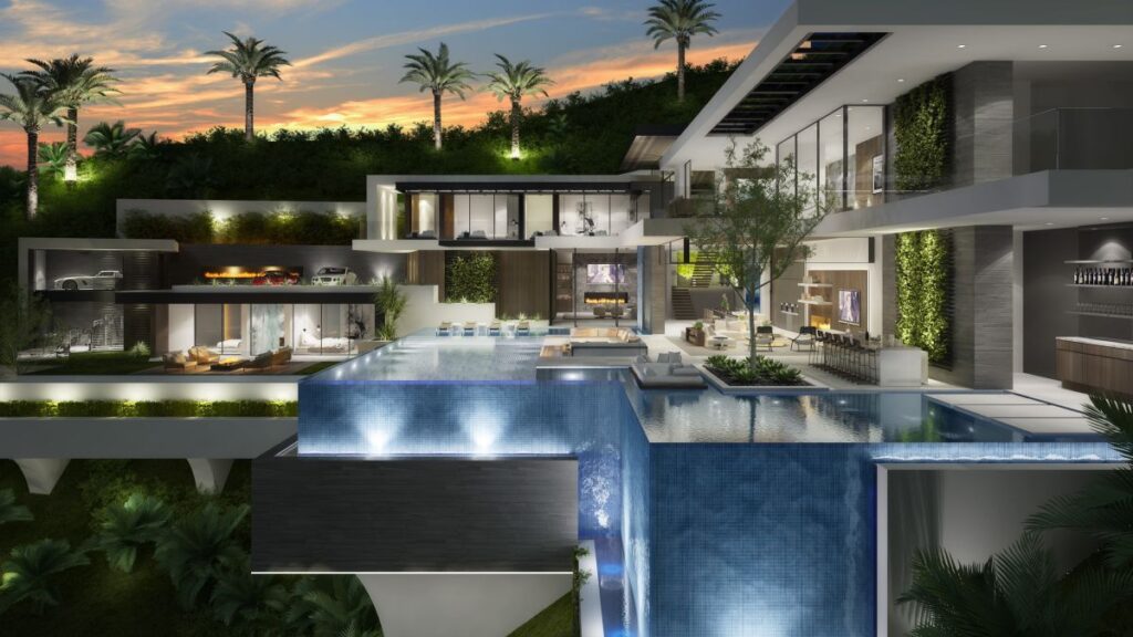 Conceptual Design of Los Angeles Modern Mansion by CLR Design Group