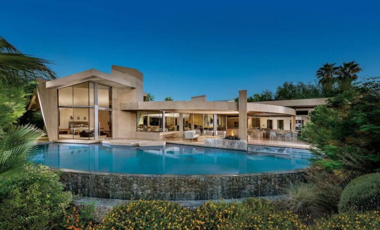 Just $6,900,000 for Palm Desert Home with Geometric Waterfall Accents