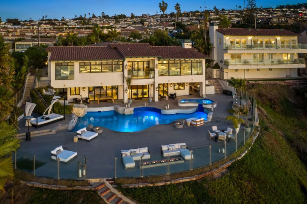 The California Mansion is a massive oceanfront property with expansive panoramic ocean views from every vantage point now available for sale. This mansion located at 417 Paseo De La Playa, Redondo Beach, California; offering 10 bedrooms and 15 bathrooms with over 15,700 square feet of living spaces.