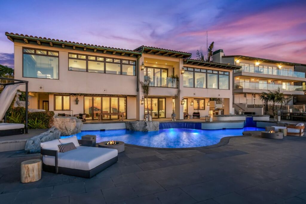 The California Mansion is a massive oceanfront property with expansive panoramic ocean views from every vantage point now available for sale. This mansion located at 417 Paseo De La Playa, Redondo Beach, California; offering 10 bedrooms and 15 bathrooms with over 15,700 square feet of living spaces.