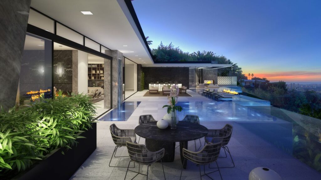 Design Concept of Wallace Mansion is a project located in Beverly Hills, Los Angeles, designed in concept stage by CLR Design Group in Modern style; it offers luxurious modern living with 6 bedrooms and 9 bathrooms of 12,000 square feet.