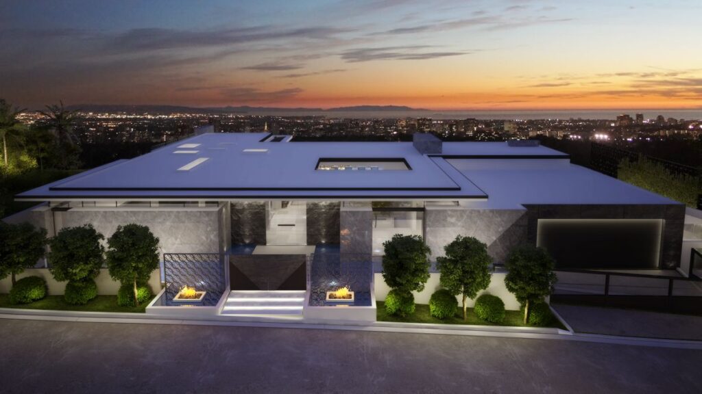 Design Concept of Wallace Mansion is a project located in Beverly Hills, Los Angeles, designed in concept stage by CLR Design Group in Modern style; it offers luxurious modern living with 6 bedrooms and 9 bathrooms of 12,000 square feet.