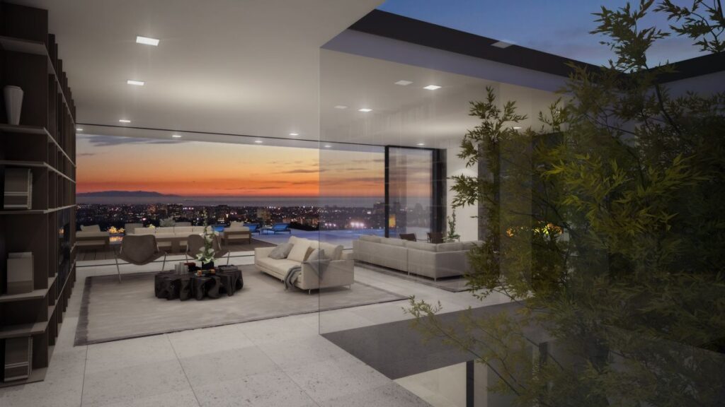 Design Concept of Wallace Mansion is a project located in Beverly Hills, Los Angeles, designed in concept stage by CLR Design Group in Modern style; it offers luxurious modern living with 6 bedrooms and 9 bathrooms of 12,000 square feet.