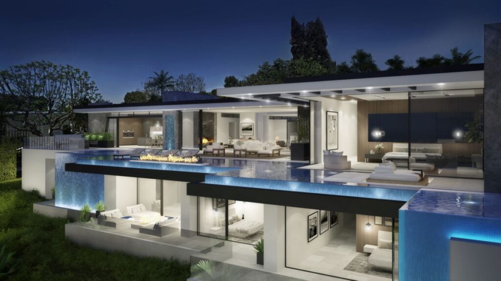 Design Concept of Wallace Mansion is a project located in Beverly Hills, Los Angeles, designed in concept stage by CLR Design Group in Modern style; it offers luxurious modern living with 6 bedrooms and 9 bathrooms of 12,000 square feet.