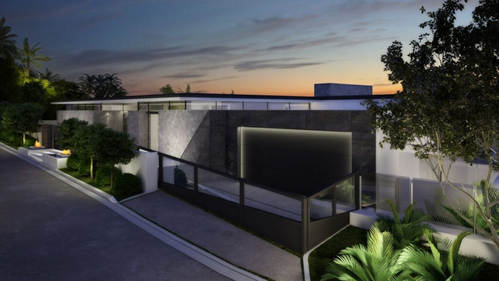 Design Concept of Wallace Mansion is a project located in Beverly Hills, Los Angeles, designed in concept stage by CLR Design Group in Modern style; it offers luxurious modern living with 6 bedrooms and 9 bathrooms of 12,000 square feet.