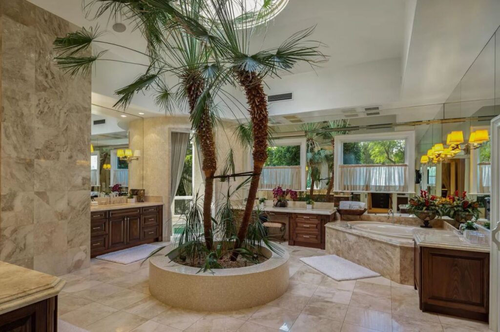 The Rancho Mirage Home is a true family sanctuary with spectacular views of mountains, lake, gardens now available for sale. This home located at 1 St Petersburg Ct, Rancho Mirage, California; offering 7 bedrooms and 9 bathrooms with over 17,800 square feet of living spaces.