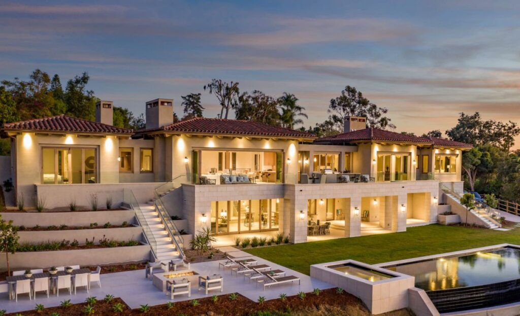 The Rancho Santa Fe Home is a luxurious 2020 modern architecture maximize the exceptional west-facing views now available for sale. This home located at 5870 San Elijo Ave, Rancho Santa Fe, California; offering 6 bedrooms and 9 bathrooms with over 8,500 square feet of living spaces.