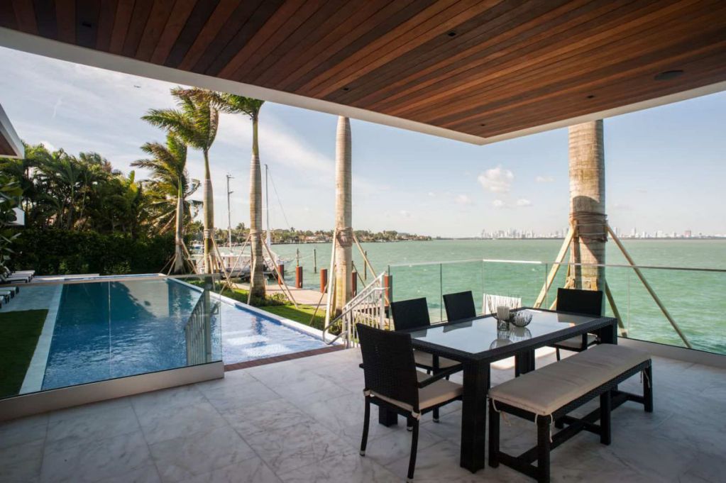 A Fabulous Work of Art With Pool and Spa Combo at Miami Beach, Florida