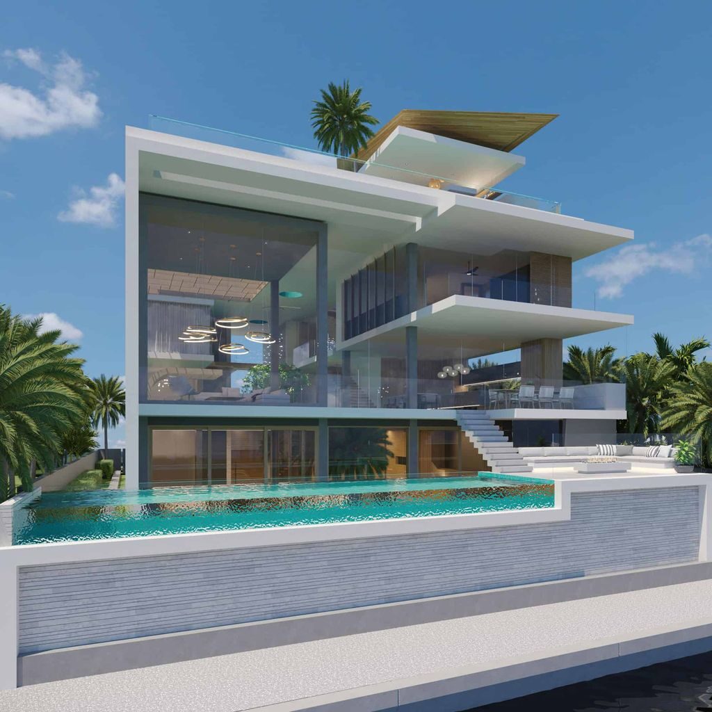 Concept Design of Royal Plams House is a project located in Gold Coast, Queensland, Australia was designed in concept stage by Chris Clout Design in Tropical contemporary style; it offers luxurious modern living. 