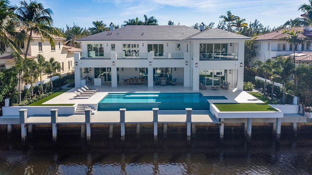 The Boca Raton Home is a band new construction-turnkey modern + traditional home in by the world-renowned Royal Palm Yacht now available for sale. This home located at 225 W Alexander Palm Rd, Boca Raton, Florida; offering 5 bedrooms and 7 bathrooms with over 7,400 square feet of living spaces.