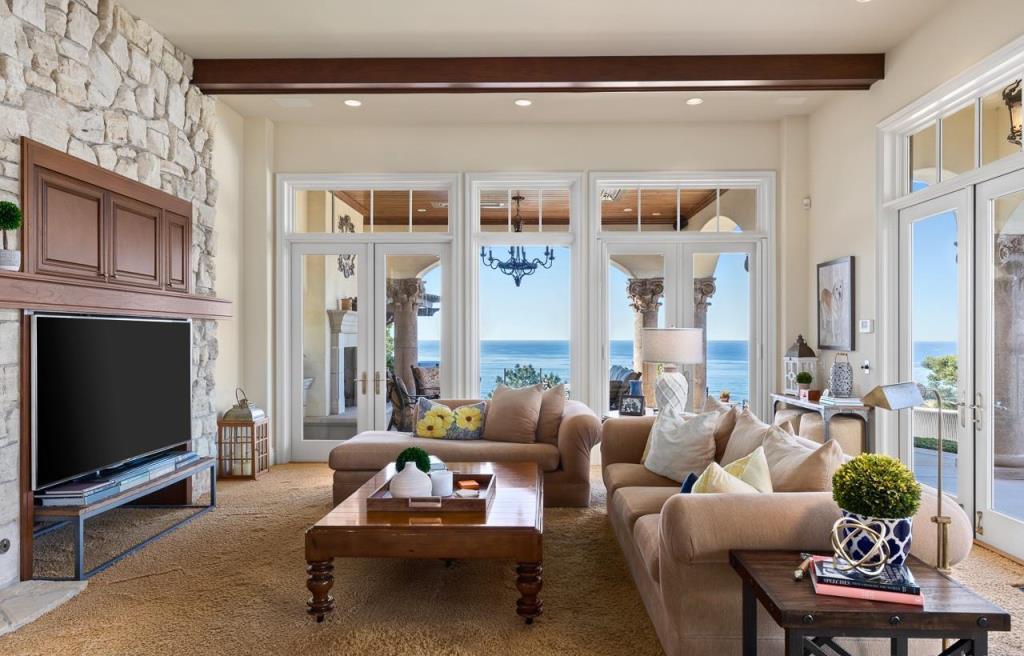 The La Jolla Mansion is a masterfully designed, meticulously constructed estate with front row views of the Pacific Ocean now available for sale. This home located at 9860 La Jolla Farms Rd, La Jolla, California; offering 7 bedrooms and 7 bathrooms with over 11,400 square feet of living spaces