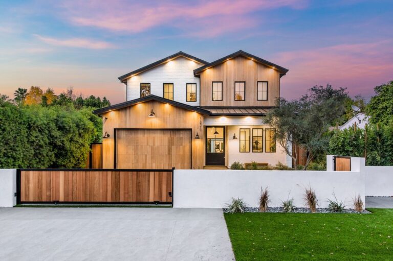 An Elegant Gated Modern Farmhouse in Studio City Listed for $3,495,000