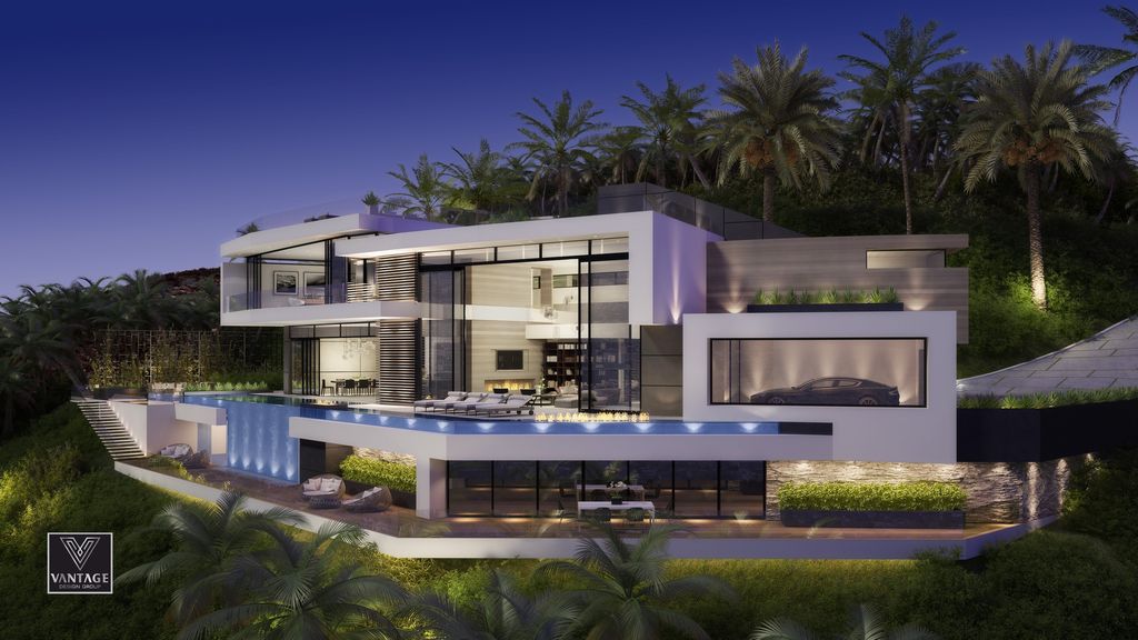 Conceptual Design of Curson Terrace Residence is a project located in prime Hollywood Hills, Los Angeles was designed in concept stage by Vantage Design Group; it offers unobstructed jet-liner views from Downtown Los Angeles to the Pacific Ocean.
