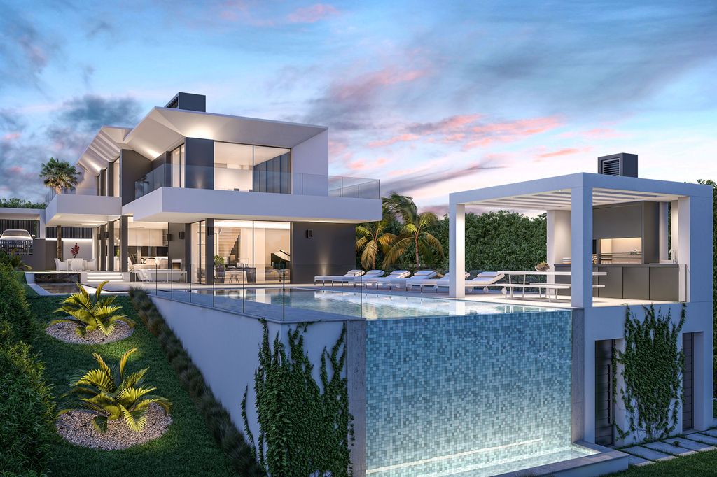 Costa del Sol Villa Concept is a project located in Malaga, Spain; was designed in concept stage by B8 Architecture and Design Studio in Modern style; it offers luxurious modern living with 4 bedrooms and 4 bathrooms.
