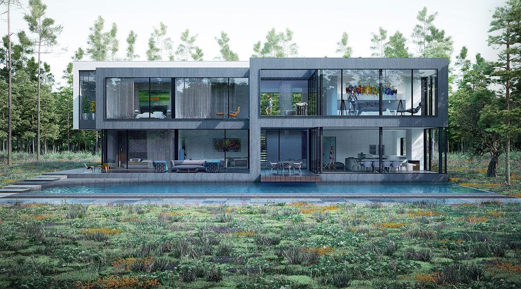 Country House Concept Design is a project located in Ukraine was designed in concept stage by Alexander Zhidkov Architect in Modern style; it offers luxurious modern living in country area.