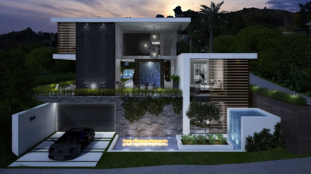 Thrasher Mansion Design Concept is a project located in Sunset Strip, Los Angeles, California was designed in concept stage by CLR Design Group in Modern style; it offers luxurious modern living of 6,000 square feet with 4 bedrooms and 4 bathrooms.