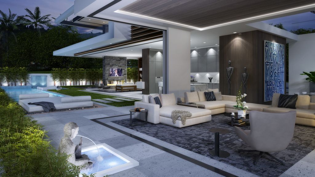 Thrasher Mansion Design Concept is a project located in Sunset Strip, Los Angeles, California was designed in concept stage by CLR Design Group in Modern style; it offers luxurious modern living of 6,000 square feet with 4 bedrooms and 4 bathrooms.