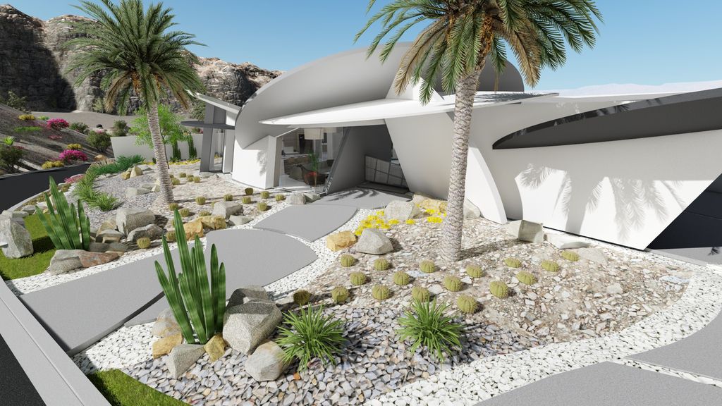 Modern Desert House Concept is a project located in California was designed in concept stage by Brian Foster Designs in contemporary style; it offers luxurious modern living in desert.