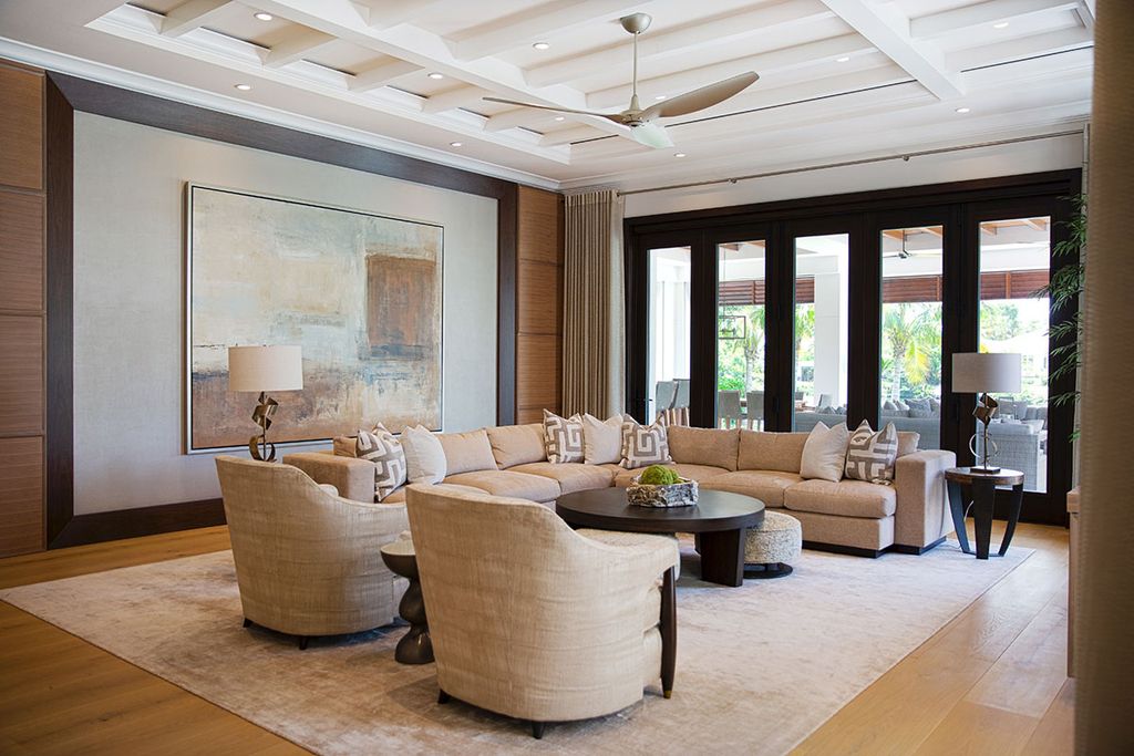Contemporary Interior Design for Old Naples home in Florida was made by Ficarra Design Associates in Classic Contemporary style. This design creates functionally spacious indoor living from good finish materials, with impressive decorations and smart amenities.