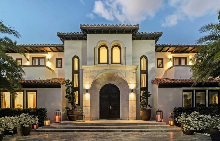 This $24,000,000 Mediterranean Mansion is One of The Largest Waterfront Estates on Sunset Islands