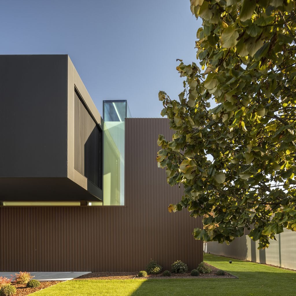 Masterful RCR House in Portugal was designed by Visioarq Arquitectos in contemporary style with concept of balance and contemplation; The spaces developed to create constant and distinct relationships between interior and exterior, with light entering where they merge.