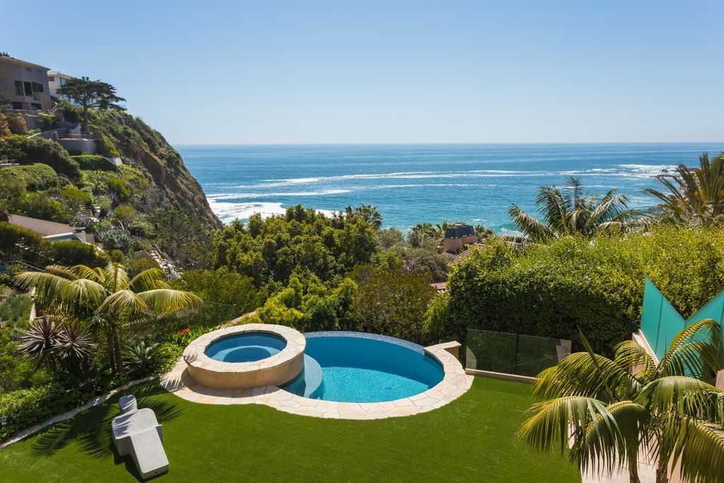 Santa Barbara style estate in Emerald Bay with Pacific's unobstructed view