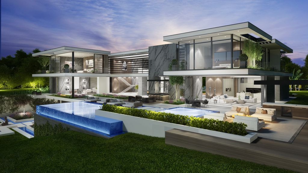 Design Concept of Lavish Bel Air Mansion is a project located in one of the best streets of Los Angeles, California was designed in concept stage by CLR Design Group; it offers luxurious modern living of 12,000 square feet with 7 bedrooms and 9 bathrooms.