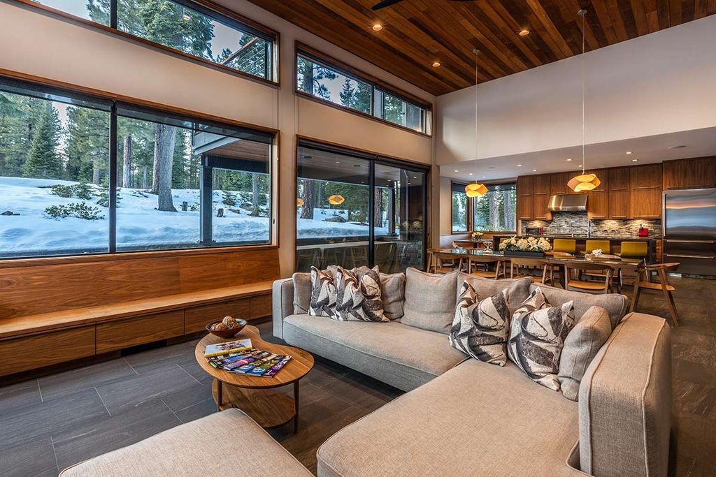 The Martis Camp Home is simultaneously airy and wide open while also being peaceful and private now available for sale. This home located at 8378 Thunderbird Cir, Truckee, California; offering 5 bedrooms and 4 bathrooms with over 3,200 square feet of living spaces.