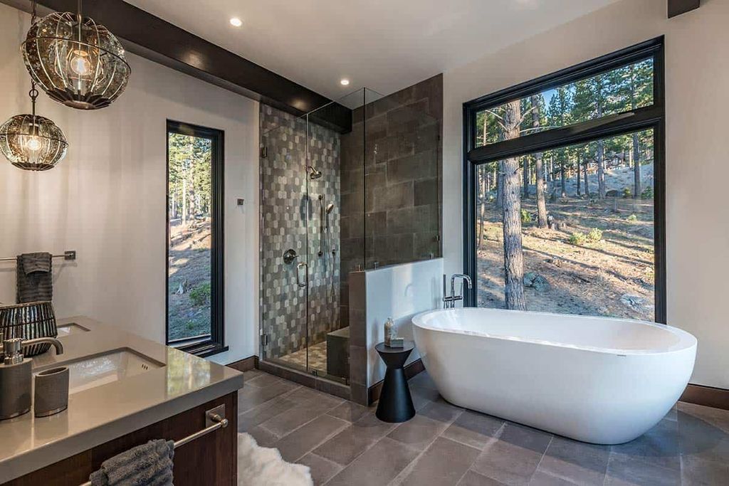 The Mountain Home on Martis Camp Lot 531 is sleek, solid and attractive 5-bedroom retreat was designed by Kelly and Stone Architects. This home located on beautiful lot with amazing views north into the Martis Valley and wonderful outdoor living spaces