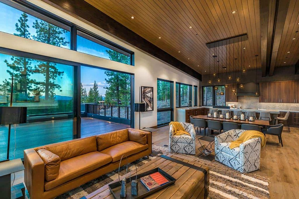 The Mountain Home on Martis Camp Lot 531 is sleek, solid and attractive 5-bedroom retreat was designed by Kelly and Stone Architects. This home located on beautiful lot with amazing views north into the Martis Valley and wonderful outdoor living spaces