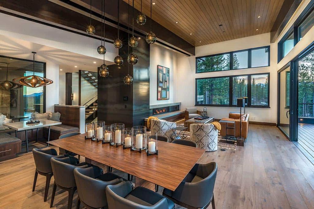 The Mountain Home on Martis Camp Lot 531 is sleek, solid and attractive 5-bedroom retreat was designed by Kelly and Stone Architects. This home located on beautiful lot with amazing views north into the Martis Valley and wonderful outdoor living spaces