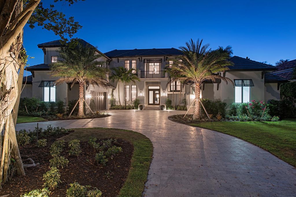 The Naples Home is a classical, lightly lived-in estate with extensive outdoor patios and landscaping finish off the tropical exterior now available for sale. This home located at 1200 Galleon Dr, Naples, Florida; offering 6 bedrooms and 12 bathrooms with over 7,700 square feet of living spaces