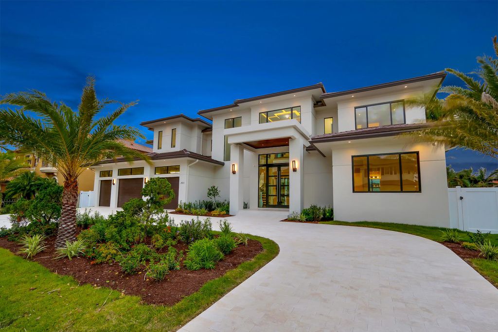 The Florida Waterfront Home is an exceptional estate with immaculate contemporary finishes designed by Zahn Builders now available for sale. This home located at 2431 NE 32nd Ct, Lighthouse Point, Florida; offering 5 bedrooms and 6 bathrooms with over 5,600 square feet of living spaces.