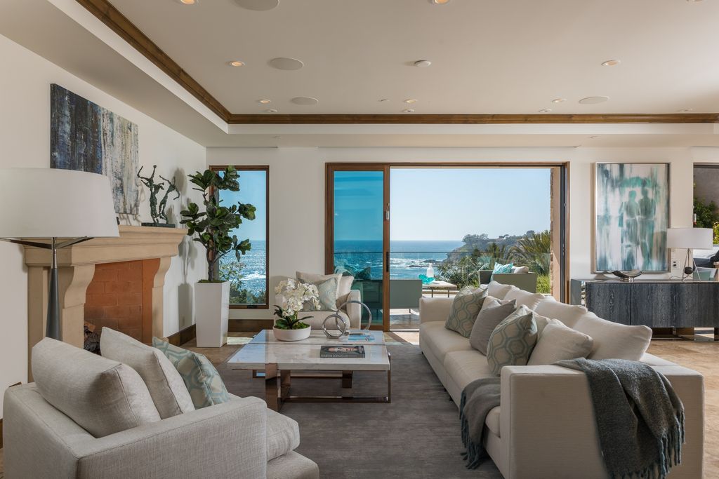 Santa Barbara style estate in Emerald Bay with Pacific's unobstructed view