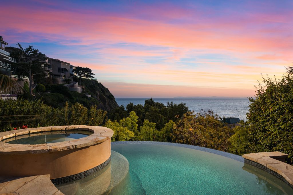 Santa Barbara style estate in Emerald Bay with Pacific's unobstructed view