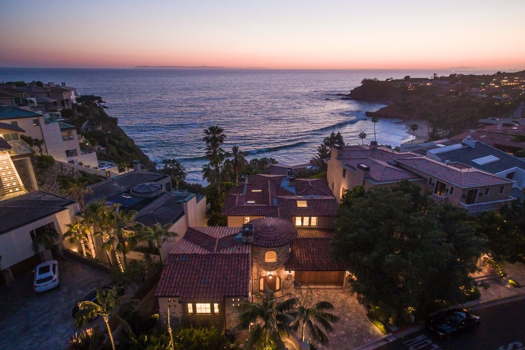 Santa Barbara style estate in Emerald Bay with Pacific's unobstructed view