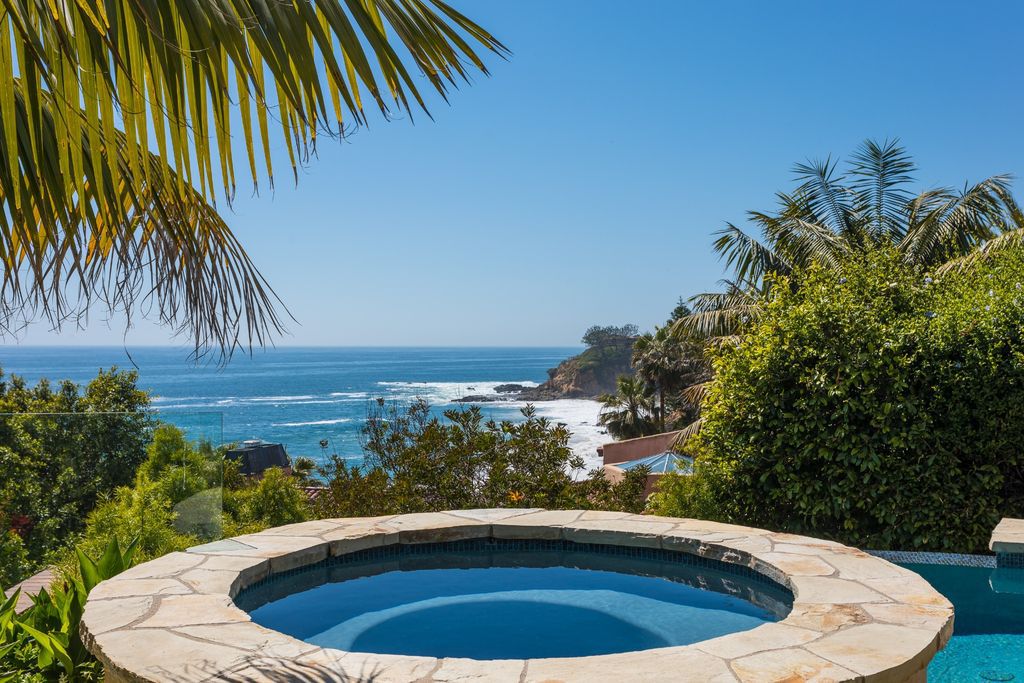 Santa Barbara style estate in Emerald Bay with Pacific's unobstructed view