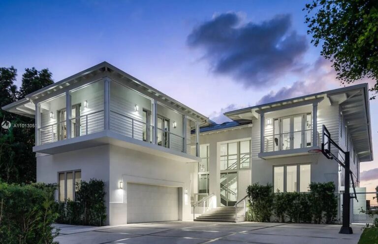 This $15,000,000 Bay Harbor Islands Home features Perfect Plantation Modern Architecture